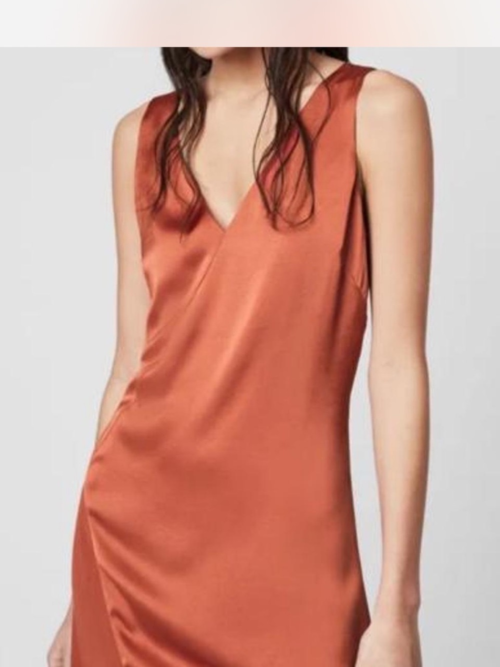 AllSaints 2 in 1 Agenta Slip Dress in Cinamon
